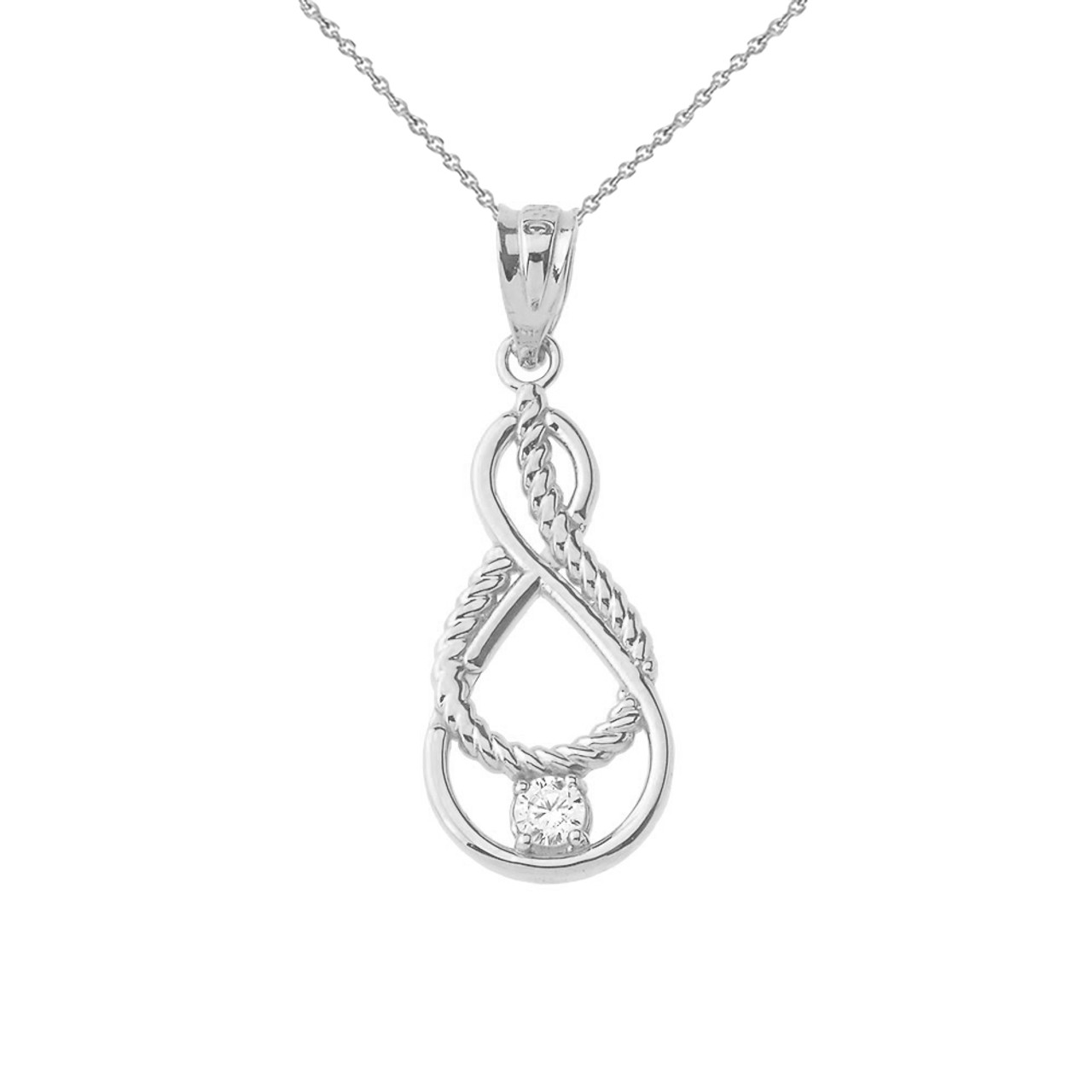 Dainty Diamond Double Infinity Knot Pendant