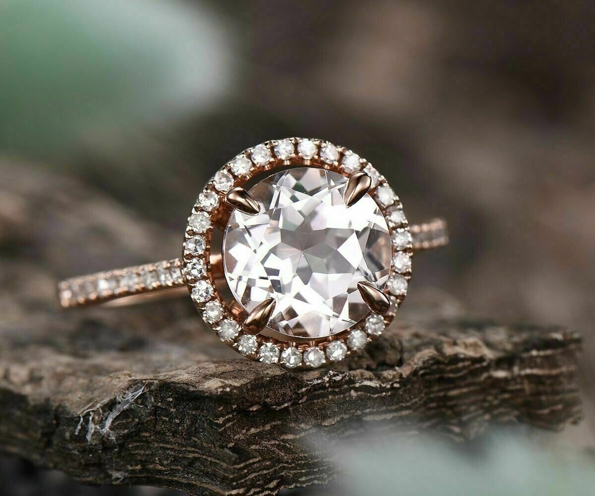 Diamond Engagement Ring . Wedding Diamond Ring in 925 Silver