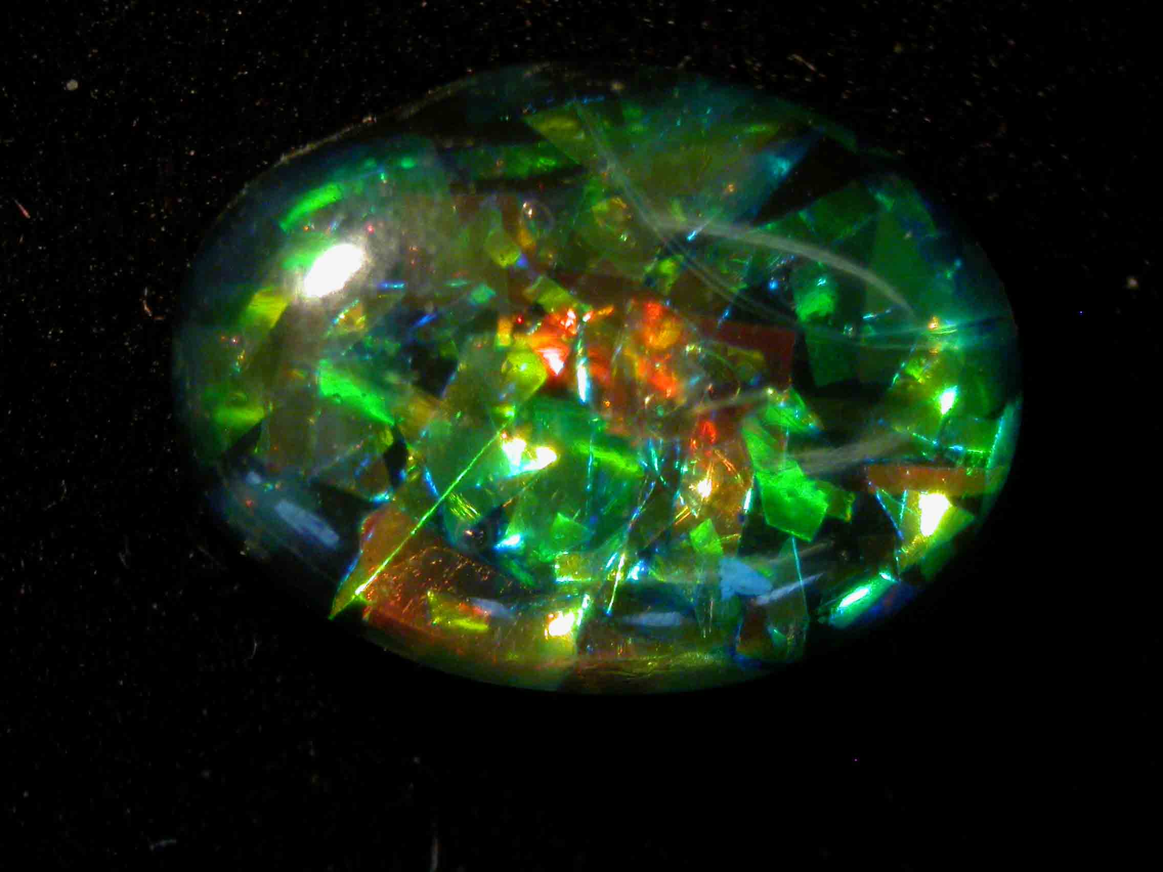 Glowing Black Opal gemstone