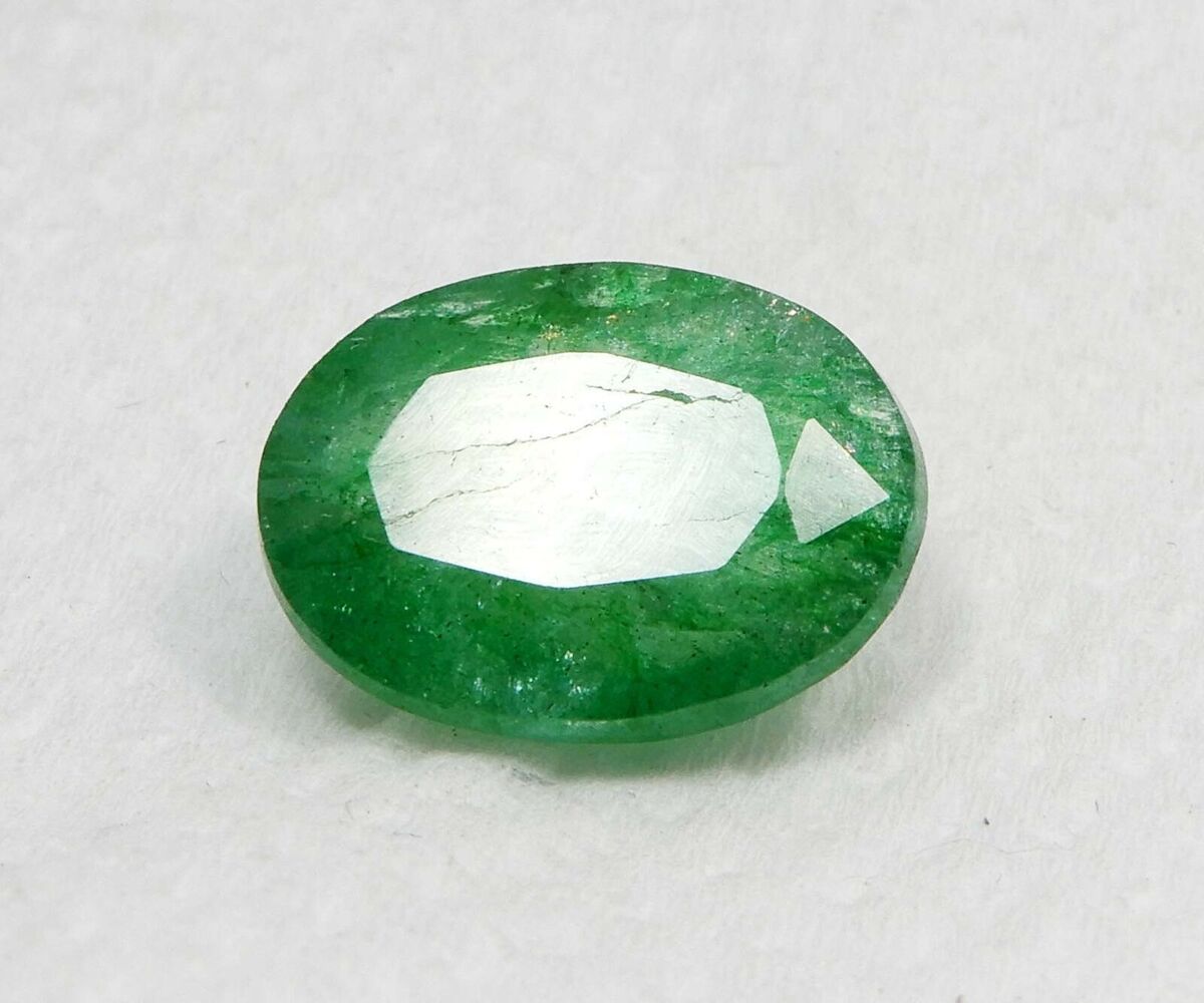 Natural Enhanced Certified Oval Cut Colombian Emerald Gemstone