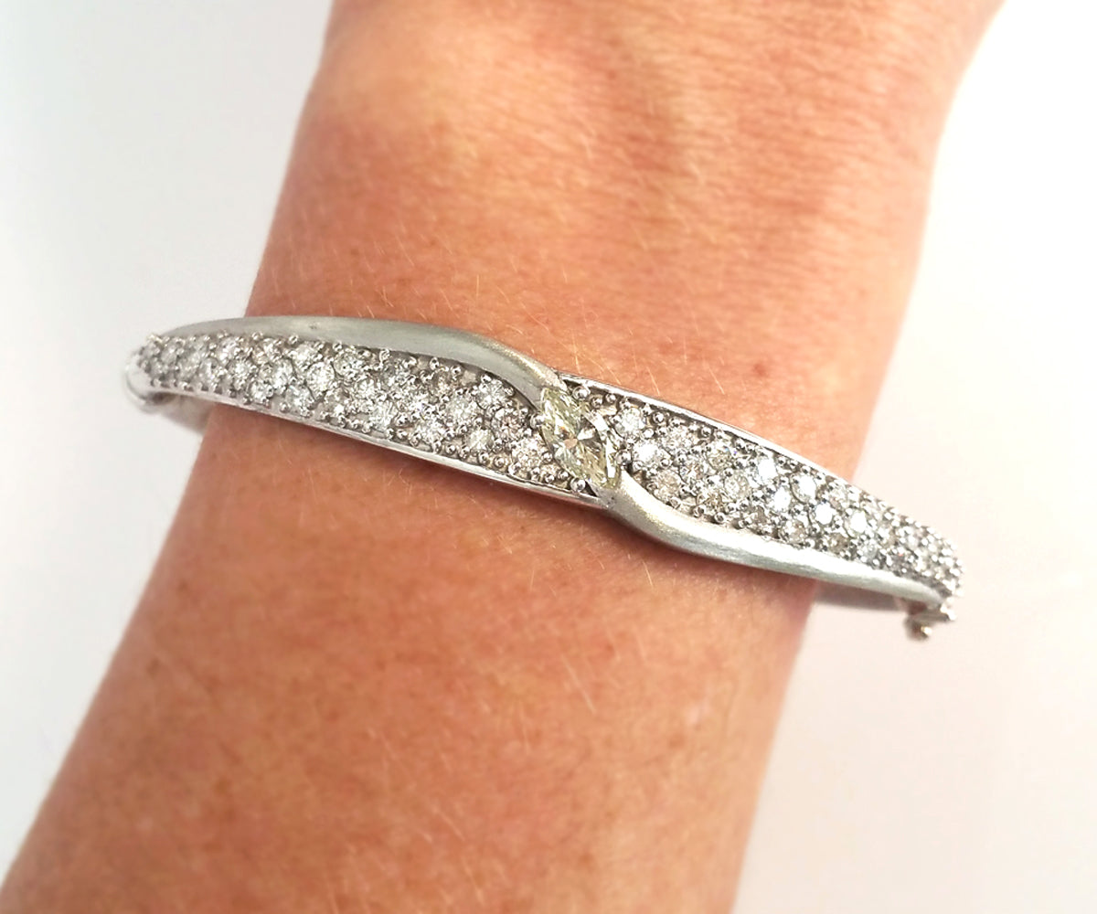 Redesigned Marquise Diamond Pave Cuff Bracelet