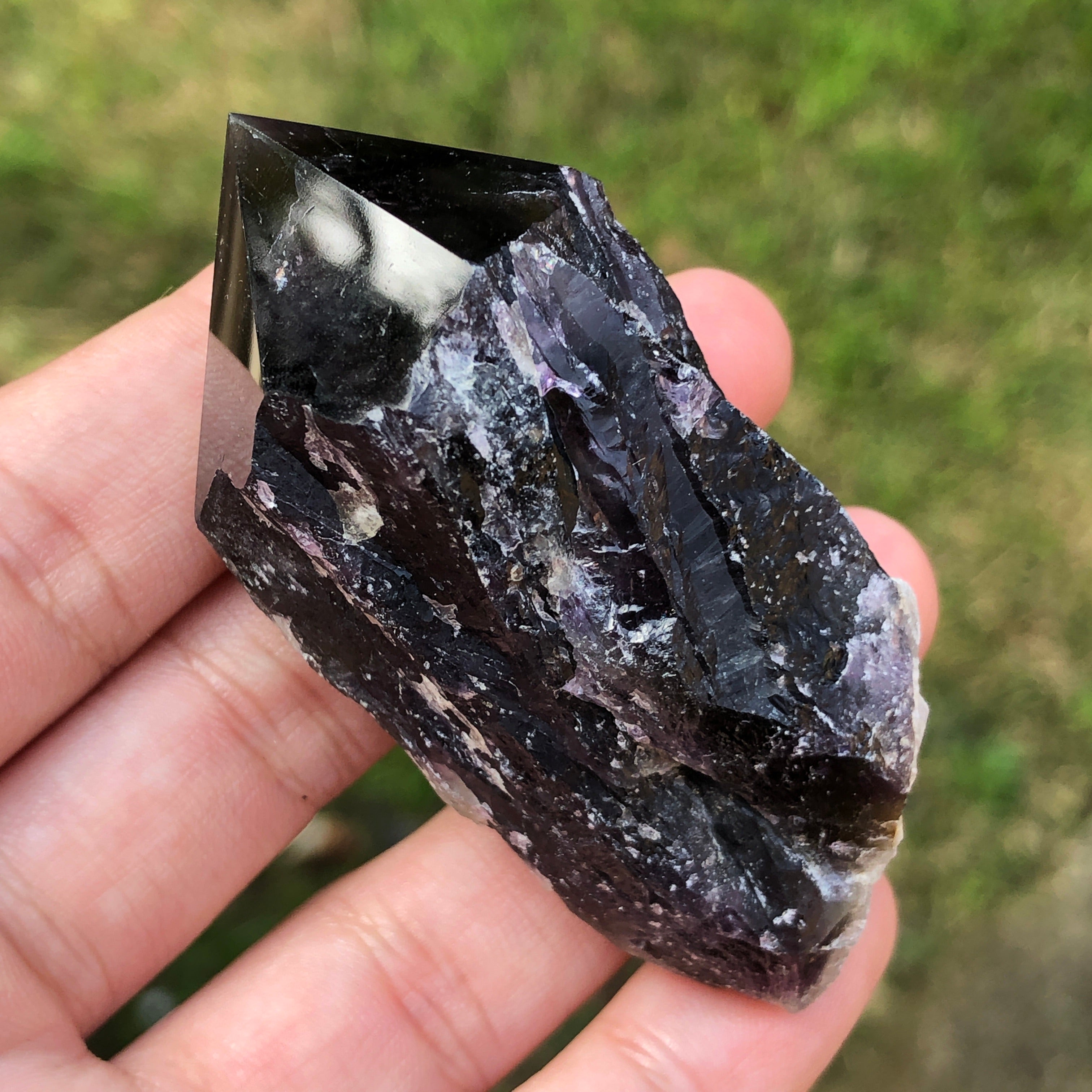 Raw Black Amethyst Points Crystal