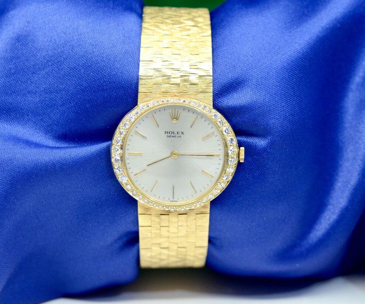 Rolex Geneve 18K Yellow Gold watch with Diamonds