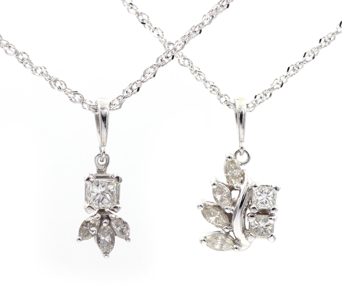 Princess and Marquise Diamond Necklaces