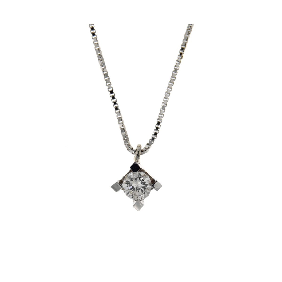 White gold diamond light point necklace 0.21 carat