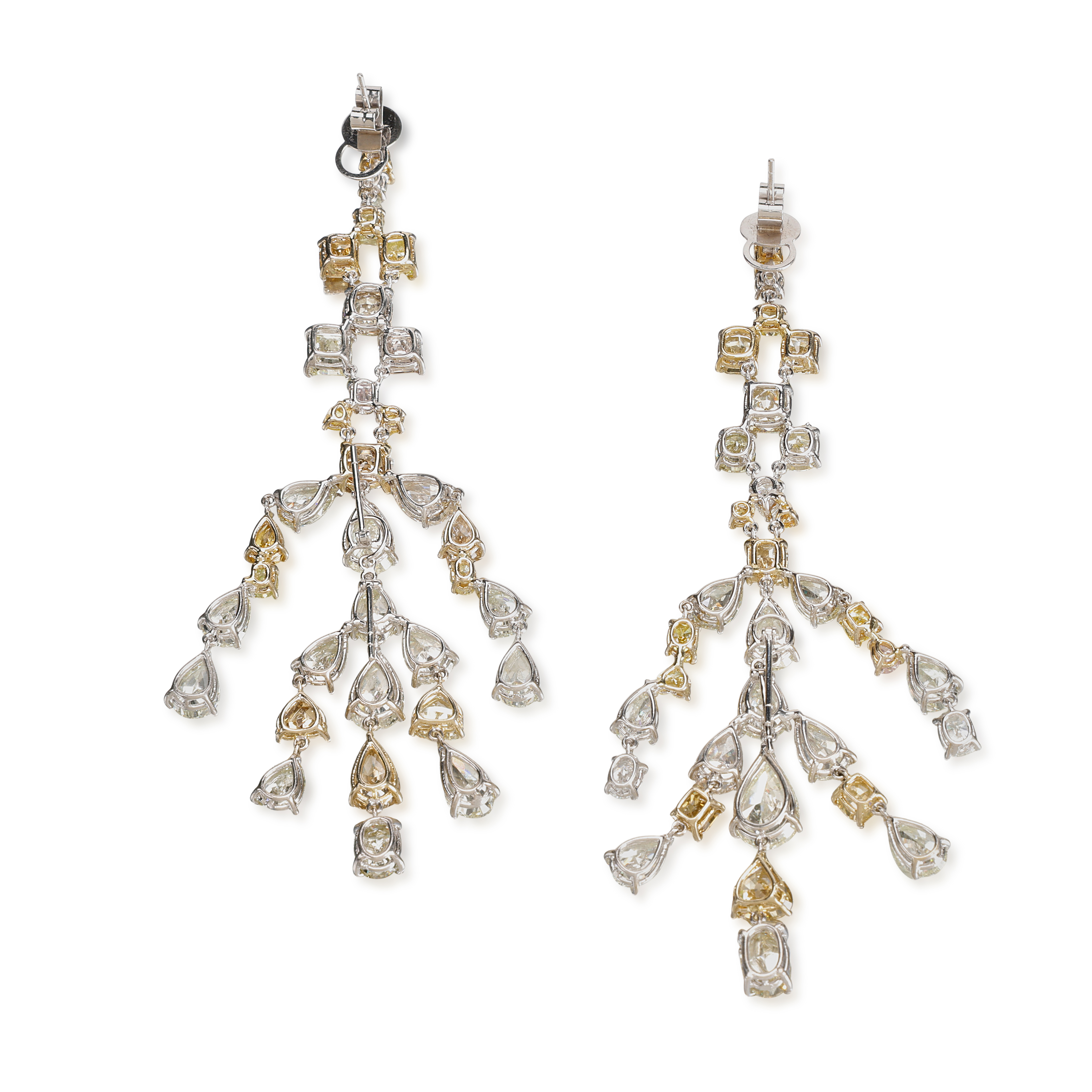 Gold and Diamond Convertible Chandelier Earrings