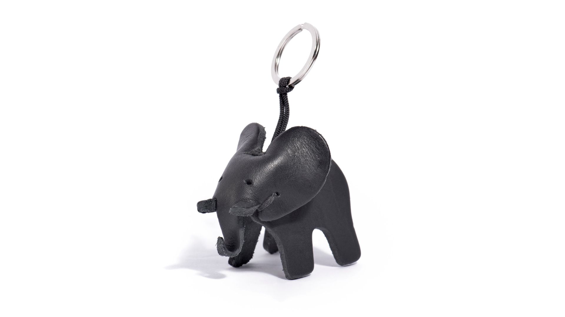 Black Color Leather Elephant Pendant
