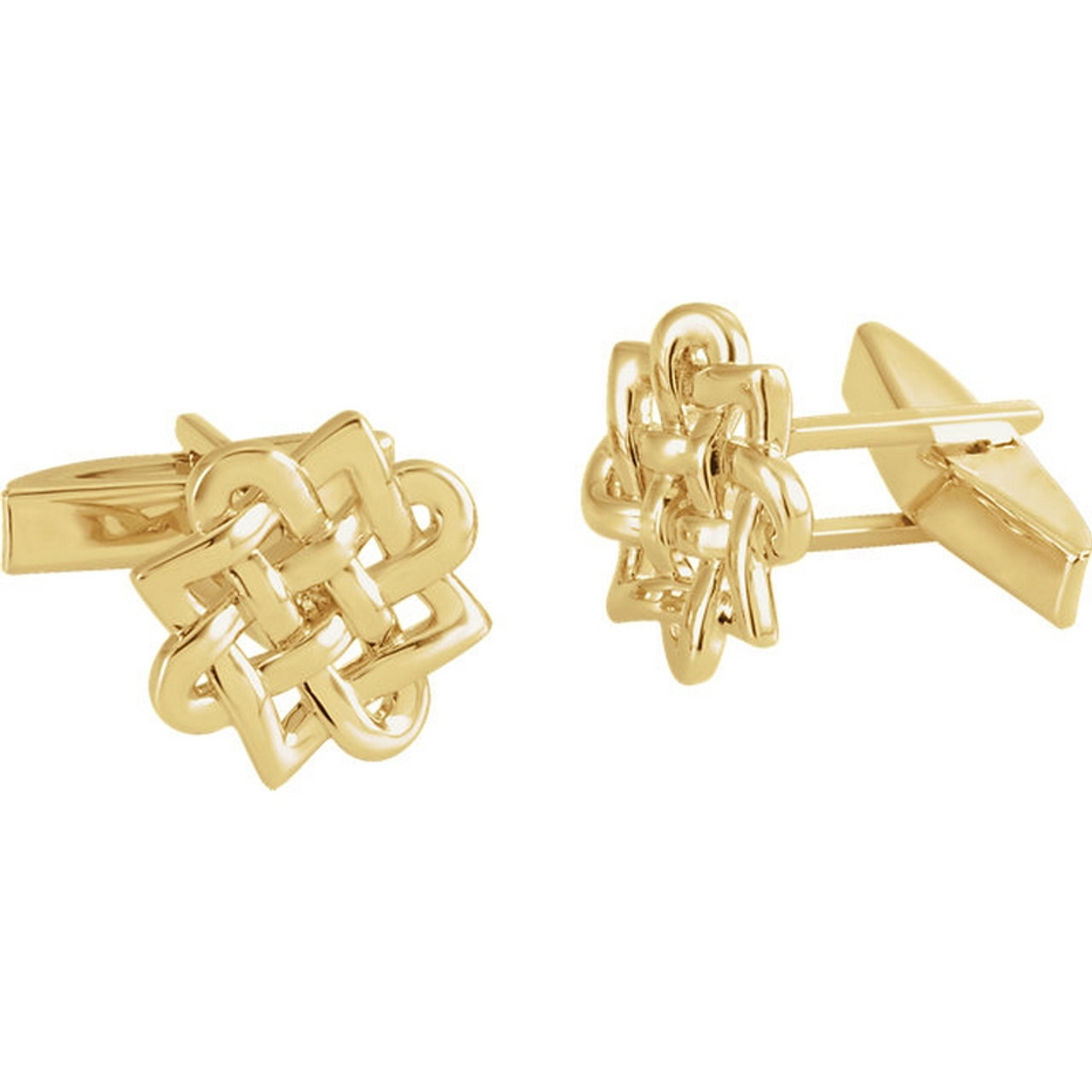 Celtic Endless Knot Cufflinks in 14k Gold