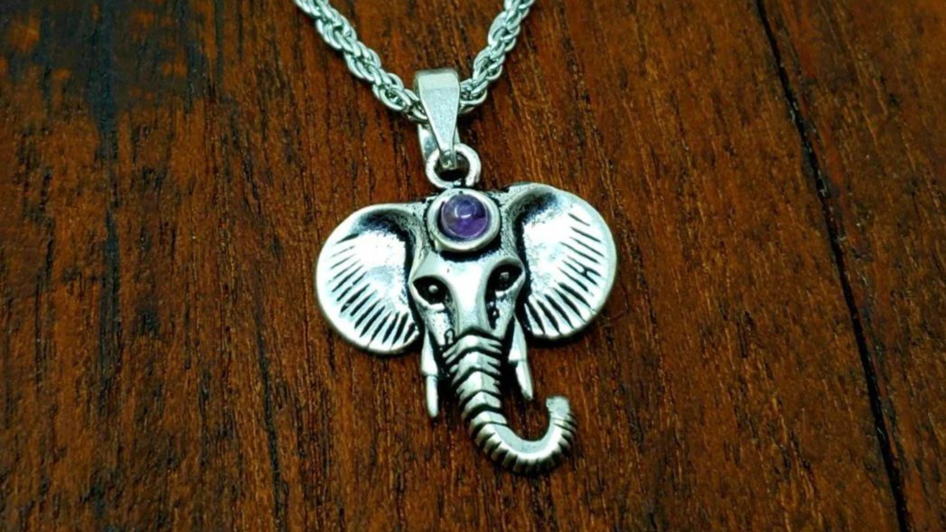 Amethyst Elephant Necklace
