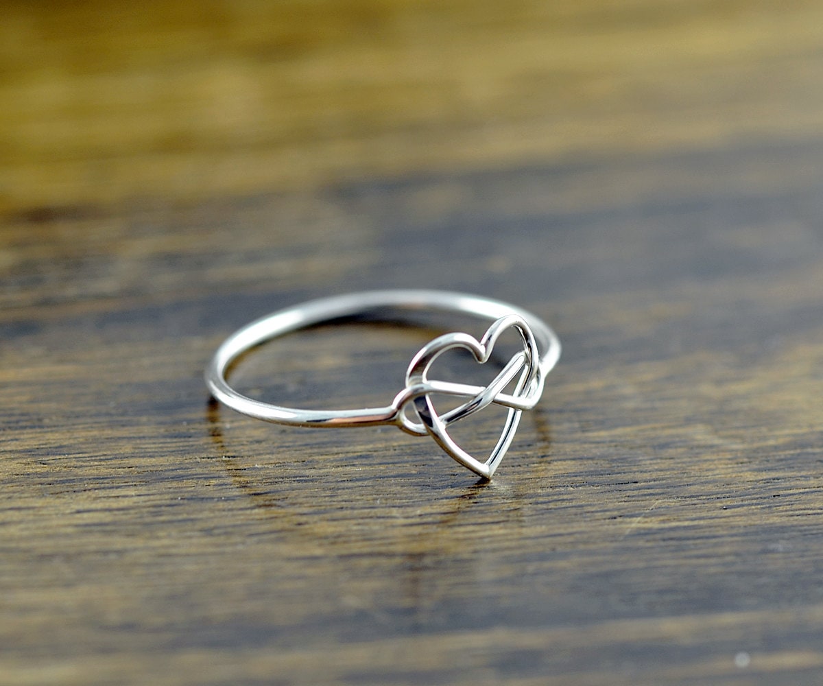 Infinity Silver Rings for Women Heart