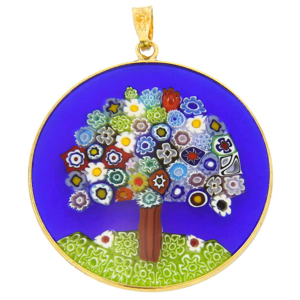 Millefiori Pendant in Gold Plated Frame