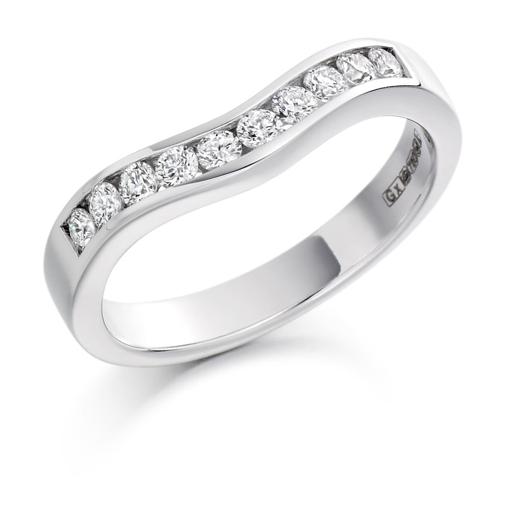 Platinum 0.33ct Shaped & Curved Diamond Ring