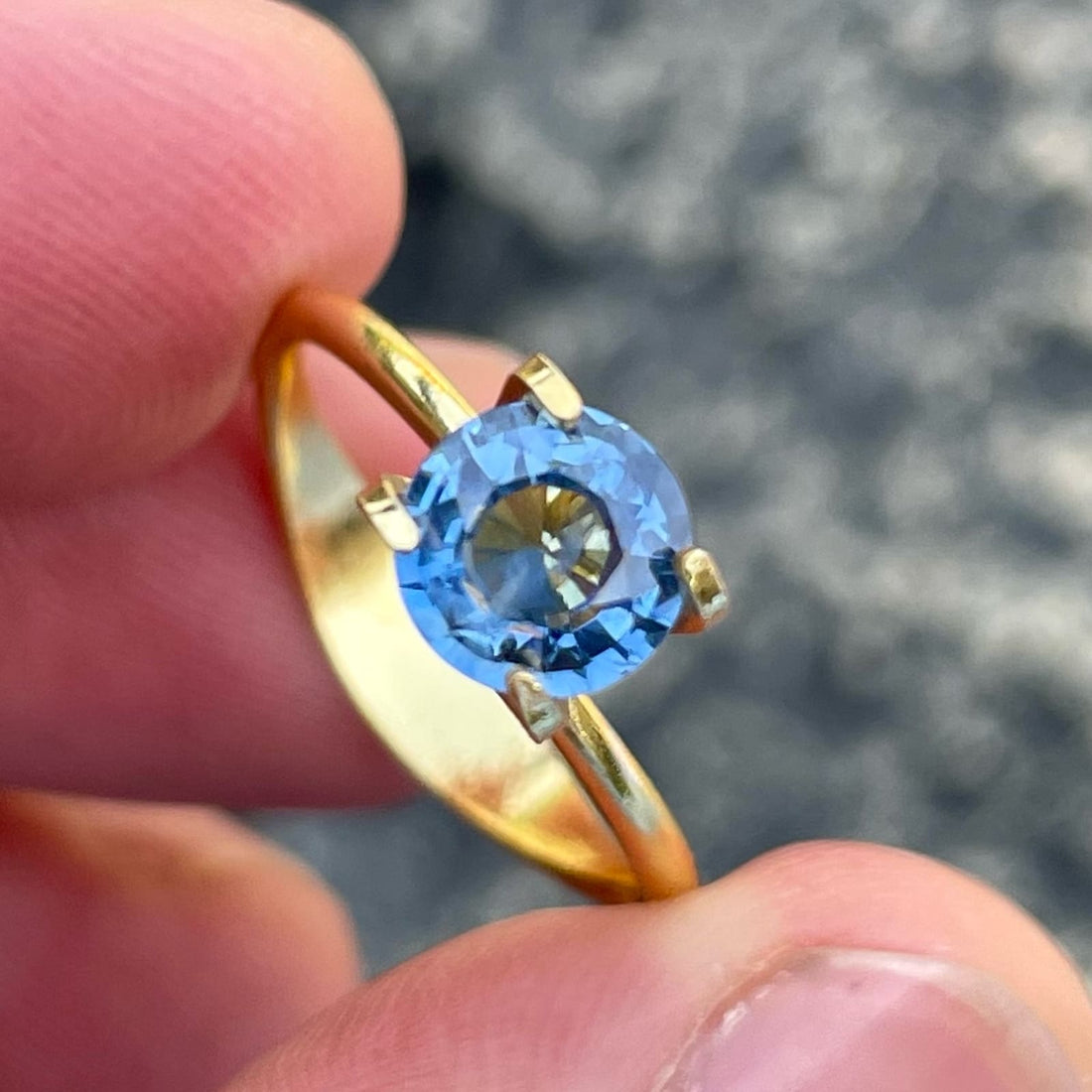 Sapphire And Gold Engagement Ring