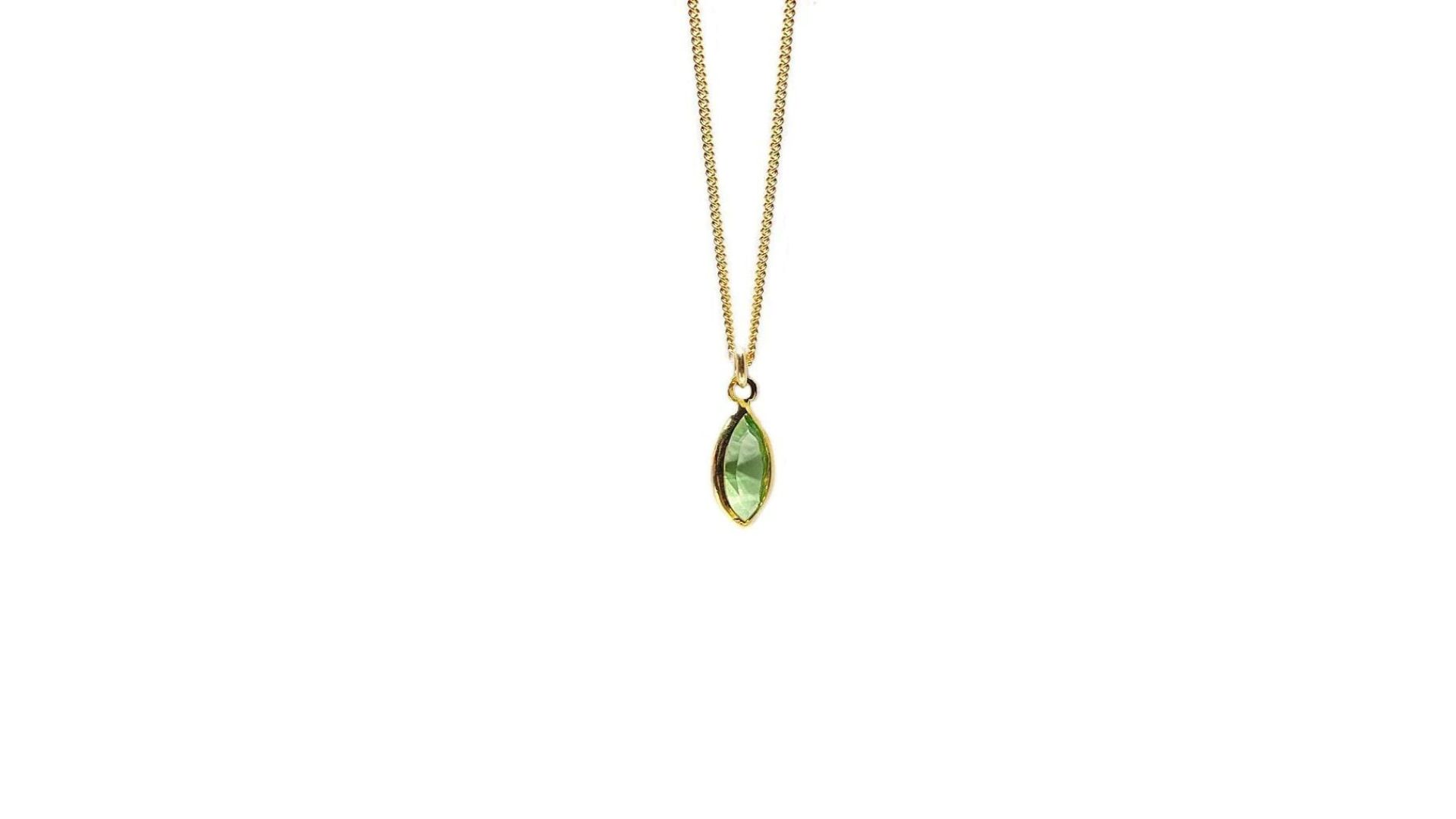 Peridot Necklace in 14Kt Yellow Gold