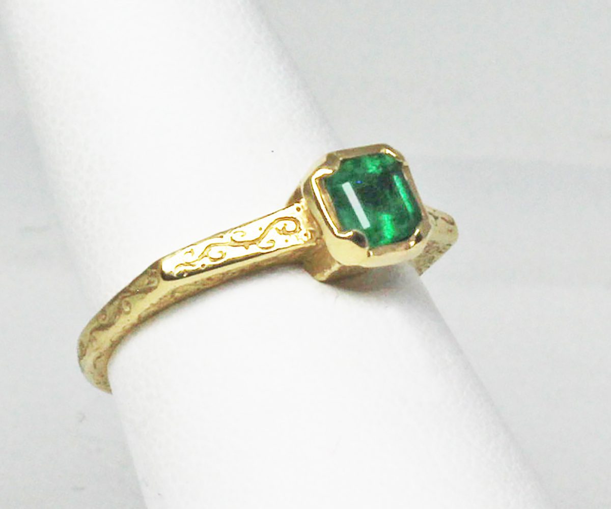 Medieval engraved emerald ring