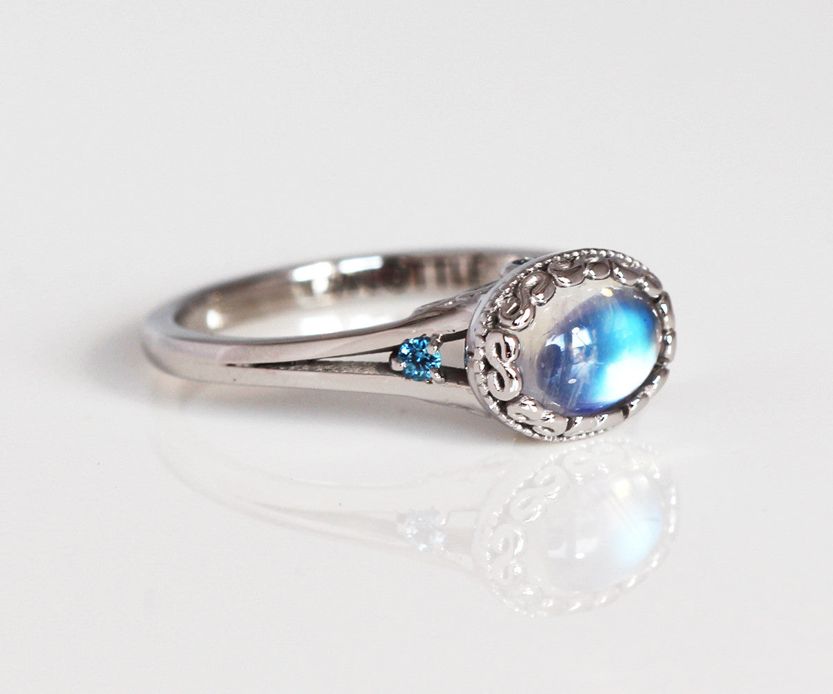 Ambrosia Vintage Swirl Moonstone Engagement Ring