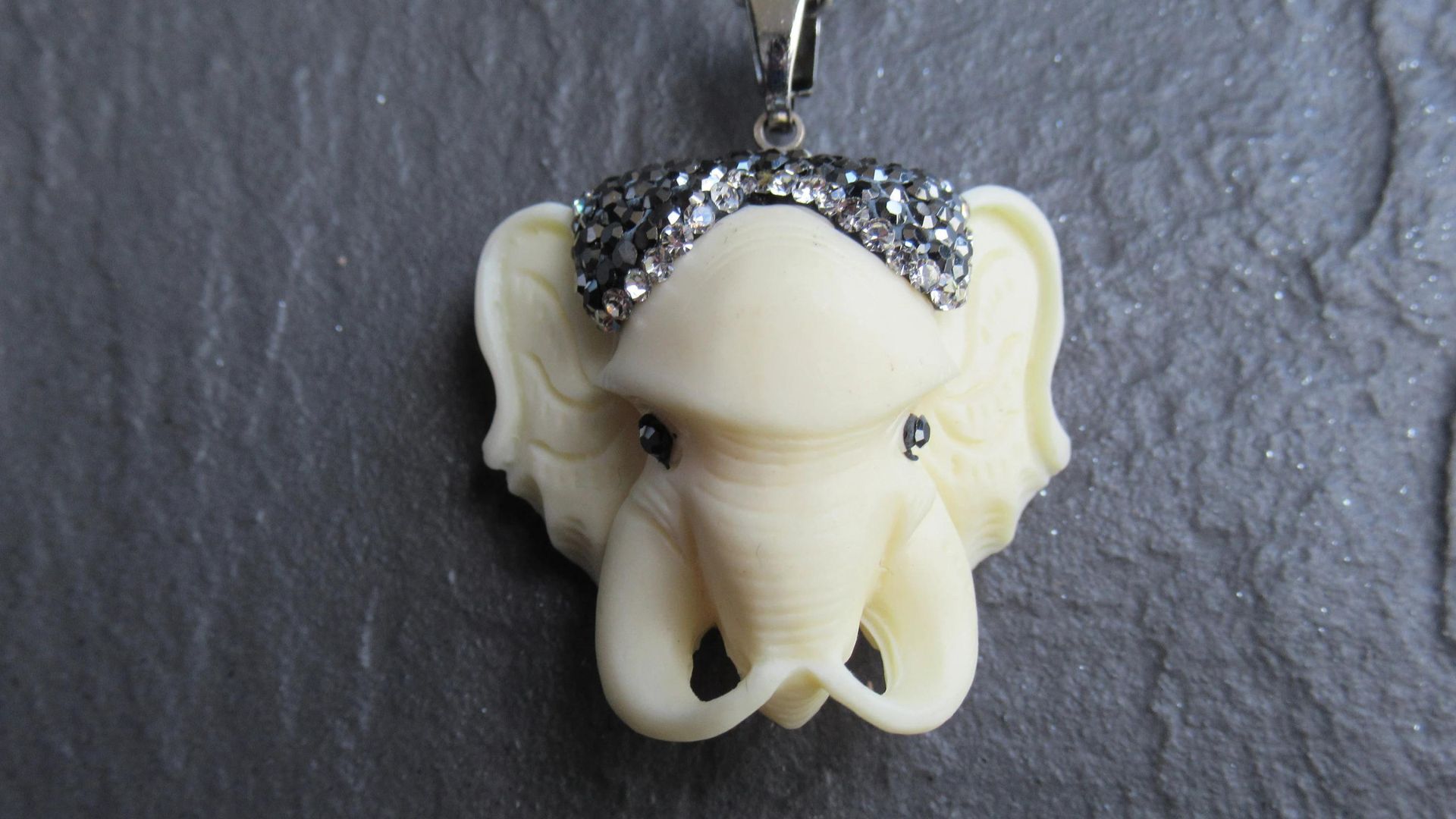 Elephant Resin Pendant Silver Necklace