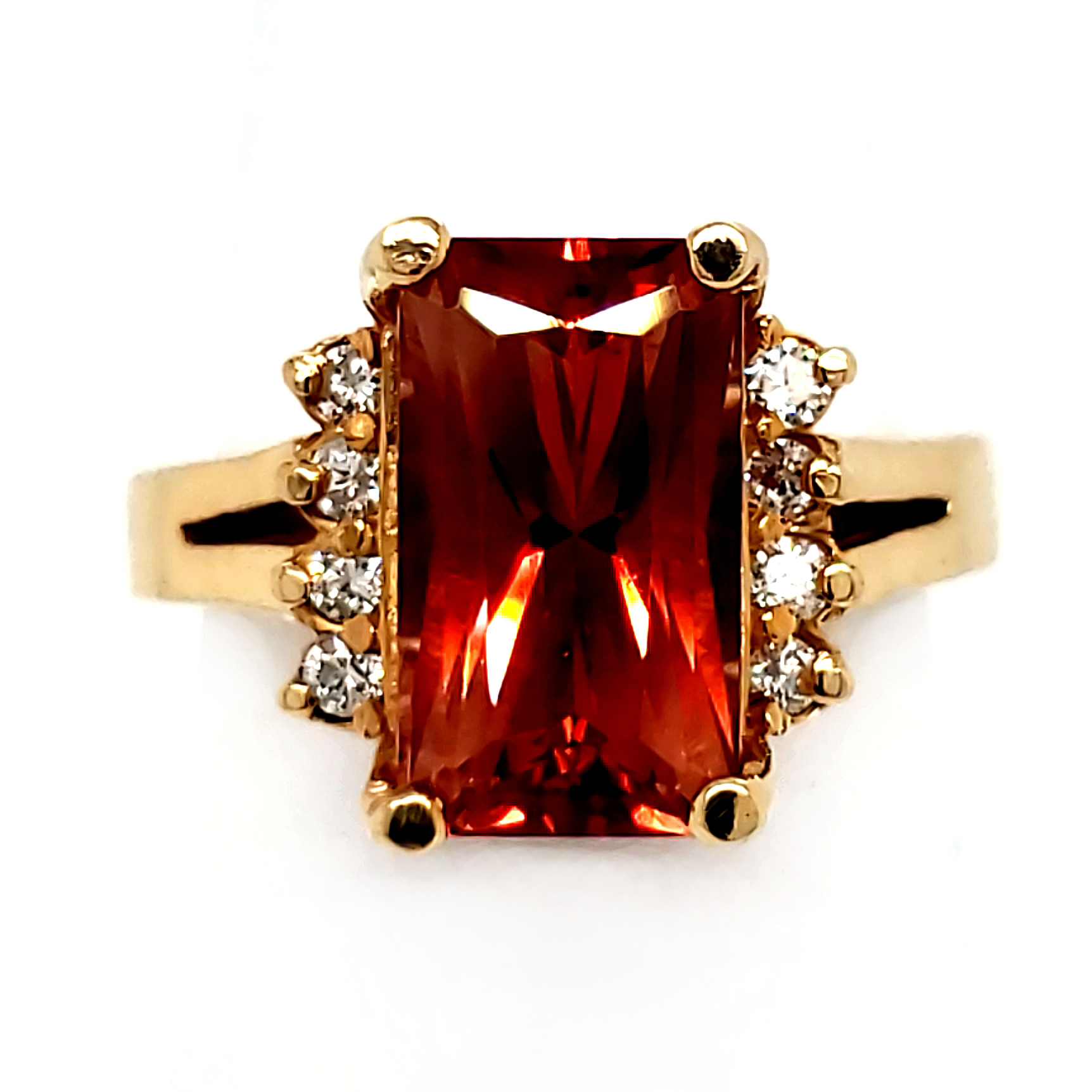 Custom Oregon Sunstone and Diamond Ring