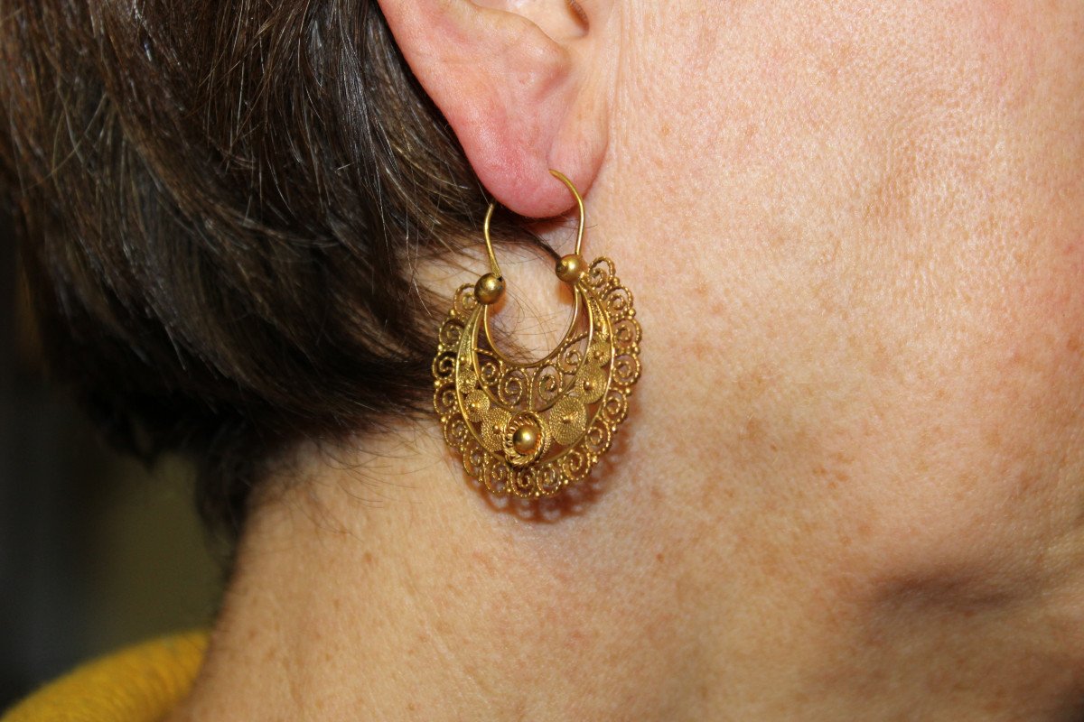Antique Gold Filigree Earrings