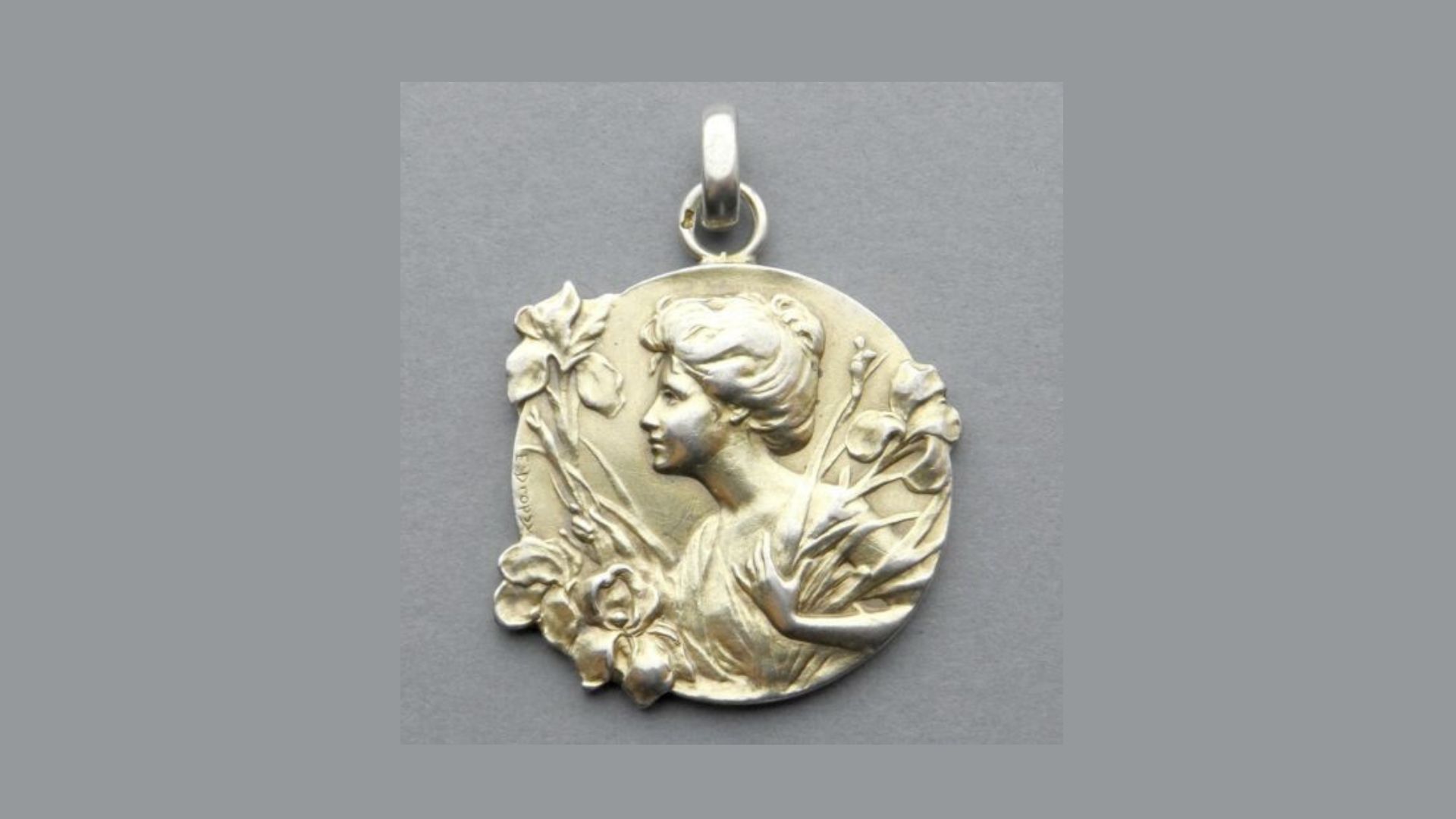 Antique Silver Large Medal. Woman Marianne Female