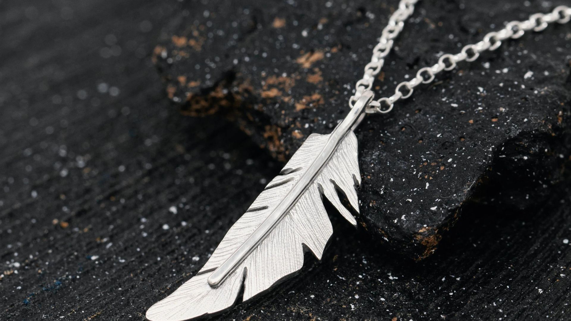 Handmade Sterling Silver Angel Feather Pendant Necklace