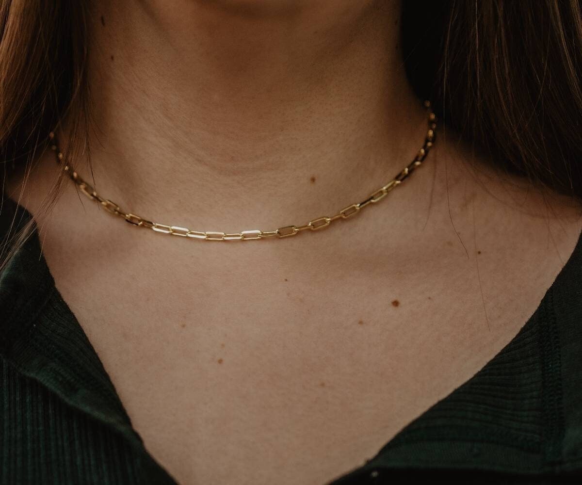 14 Gold Filled Paperclip Chain Necklace