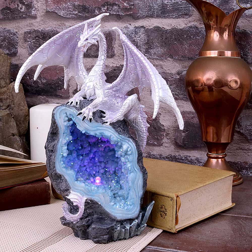 White Dragon Crystal Light Up Ornament