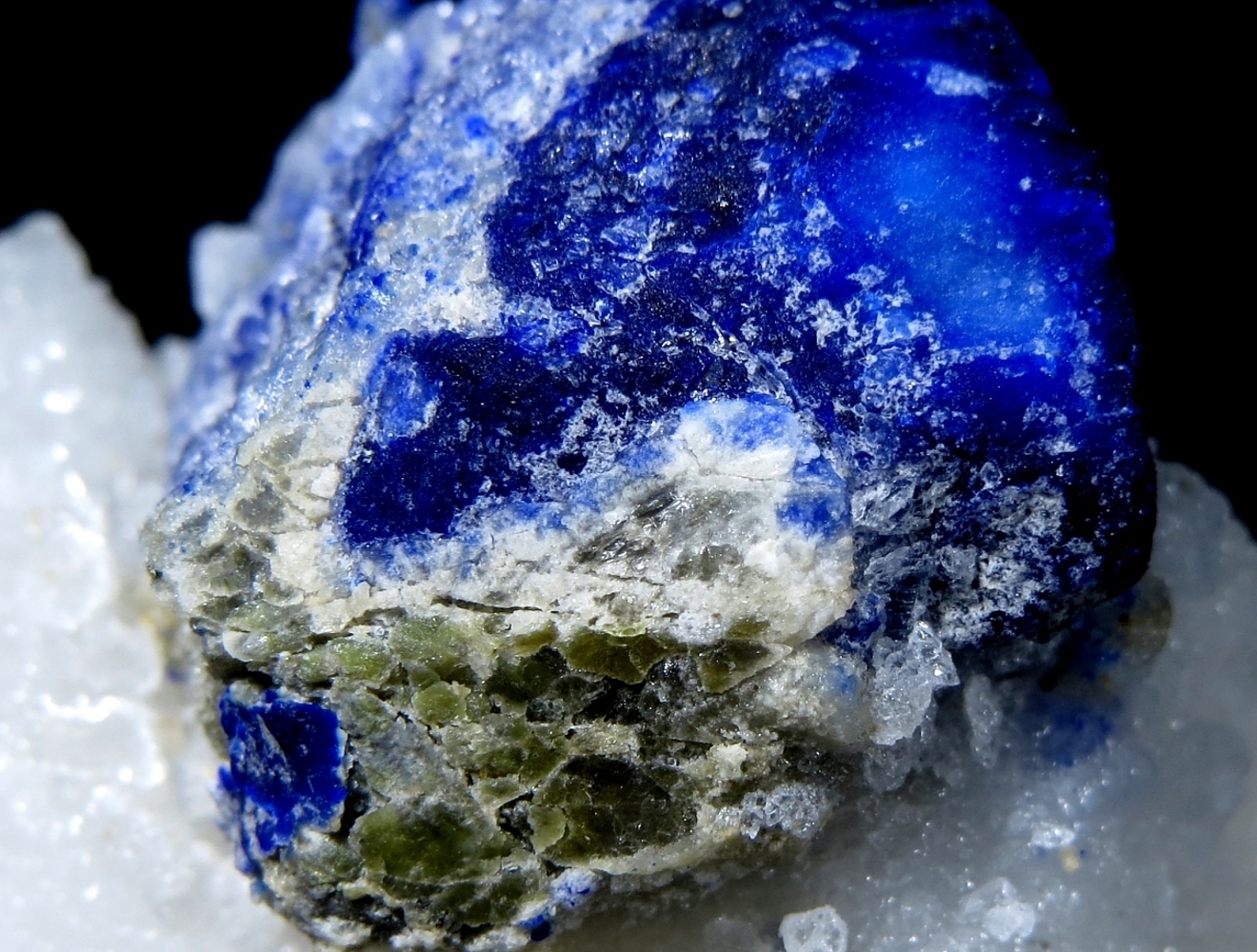 Lazurite On Calcite from Afghanistan