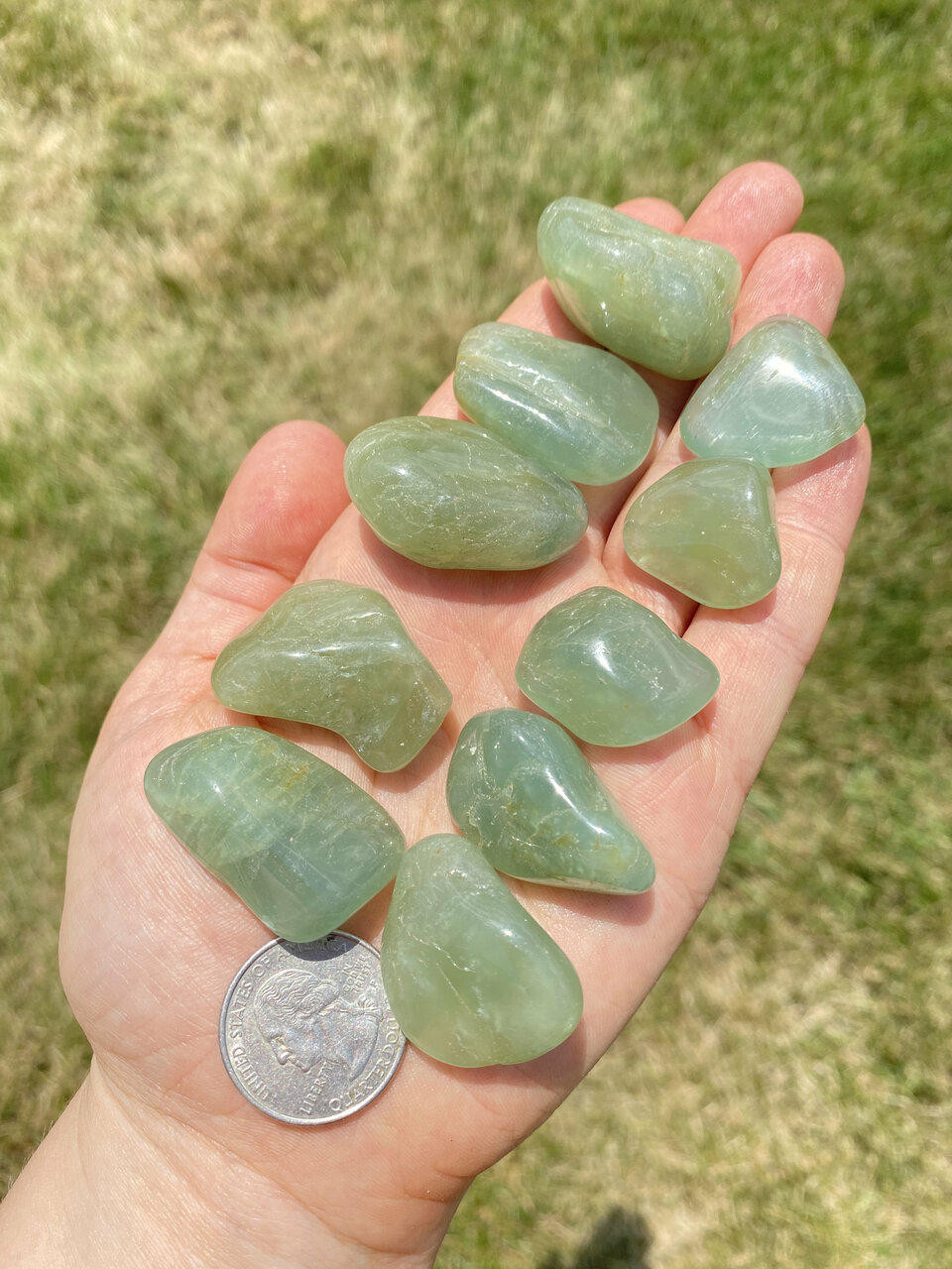 Green Aquamarine Tumbled Stone