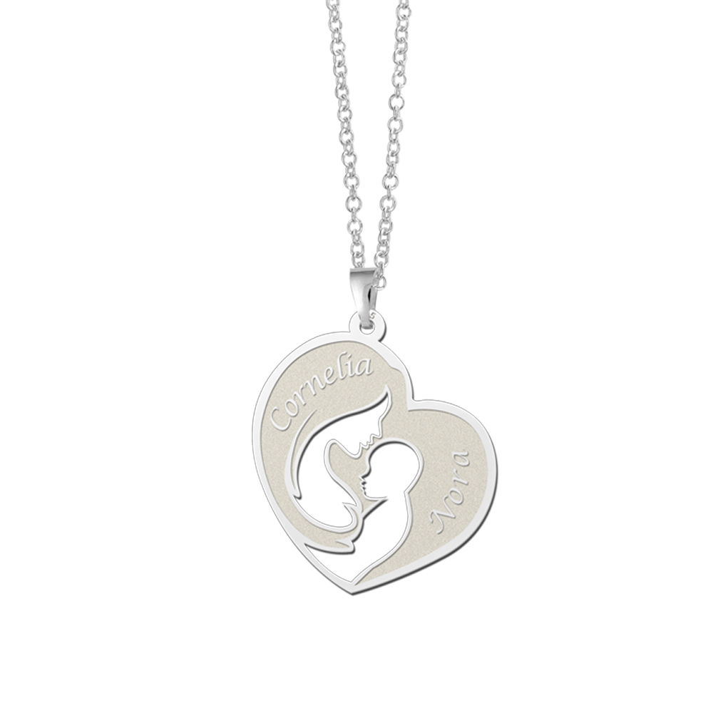 Silver Mother And Child Pendant