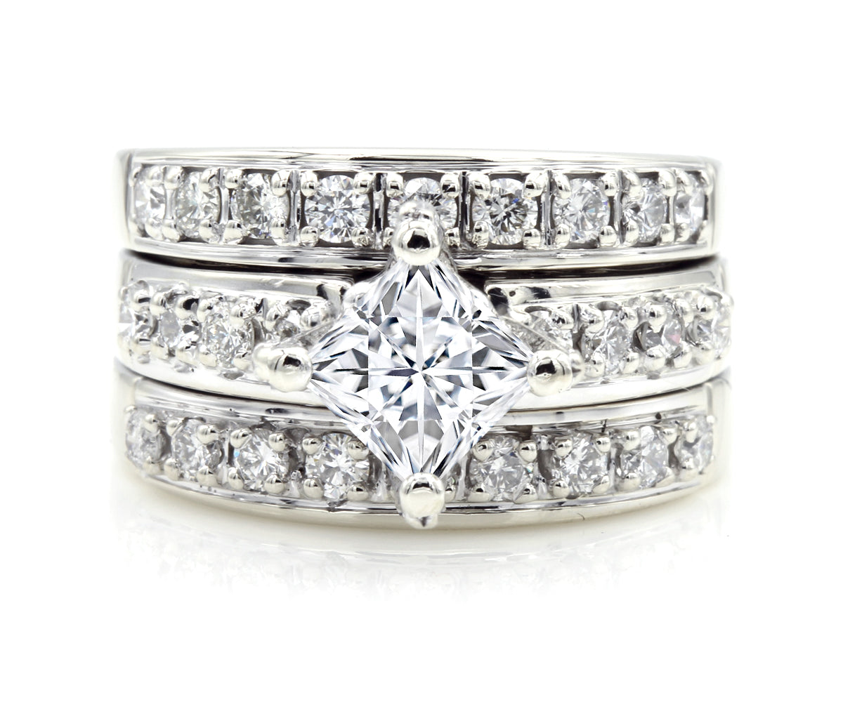 Stacking Princess Diamond Wedding Ring Redesign