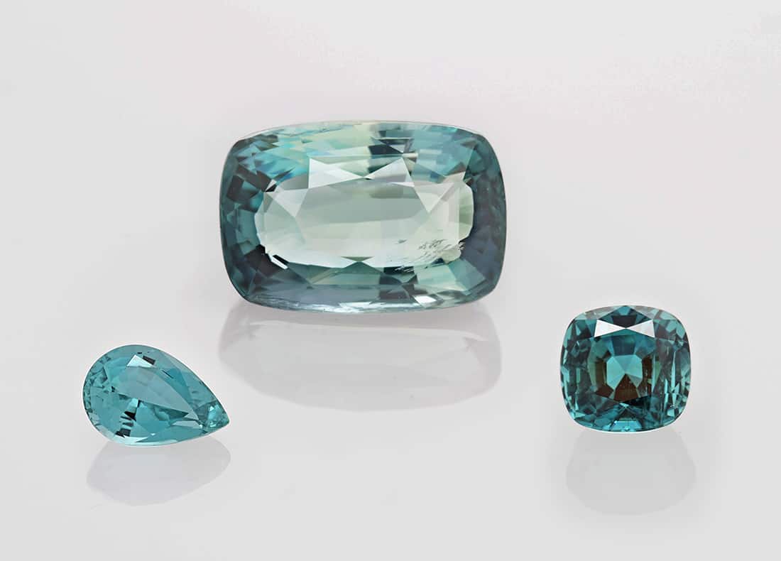 Cutted And Polished In Three Different Shape Of Grandidierite Gemstone
